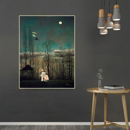 Citon Henri·Rousseau《Carnival Evening》Canvas Oil painting Artwork Poster Picture Wall Decor Modern Home Living room Decoration