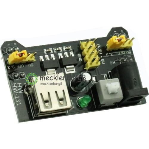 MB102 Layout Power Supply Module 3.3V 5V for Arduino Solderless Bread Board Voltage Regulator DIY