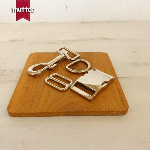 Metal buckle+adjust buckle+D ring+metal dog clasp/set) Environmental accessory 2.5cm metal DIY dog accessories