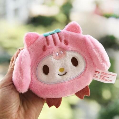 Cartoon Children Zipper purse wallets Plush Big Pig Ear Coins Small Wallet For Kids