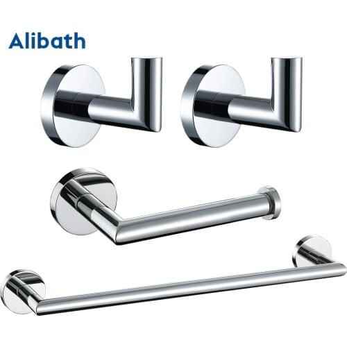 Bathroom Hardware Set Wall Robe Hook Towel Rail Bar Rack Bar Shelf Toilet Paper Holder Bathroom Accessories Sets Polished Chrome
