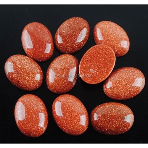 Natural Golden Sand Gem Stone Round Cabochon CAB No Hole Jewelry 15x20x6MM 20pcs/lot QU3037