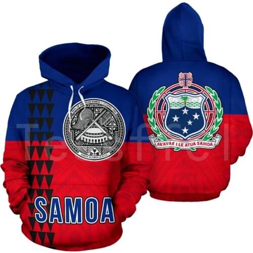 Tessffel Newest Country Flag NewFashion SAMOA Pullover Long sleeve Funny Tracksuit Unisex 3DPrint Zipper/Hoodies/Jacket S-11