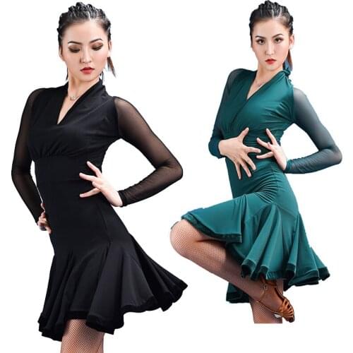 Latin Dance Dress Training Female Adult Summer Ballroom Tango Salsa Rumba Costume