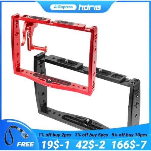 HDRIG Metal Dual-Handheld Photography Rabbit Cage Bracket Live SLR Mobile Phone Bracket Microphone Cold Boot Expansion Frame