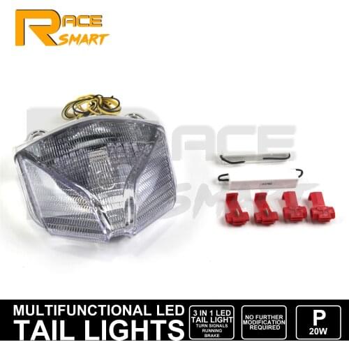 1 Set Motorcycle LED Turn Signals Rear Brake Tail Light Taillight For MV AGUSTA STRADA F4 / F1000 / Brutale Strada Clear Smoke