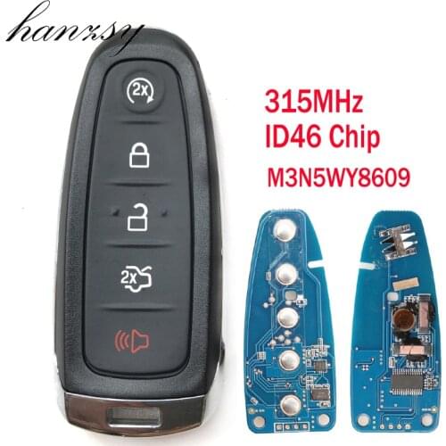 5 Buttons 315MHZ Remote key For Ford Explorer Edge 2011 2012 2013 2014 2015 2016 2017 keyless entry system ID46 Chip Smart Key