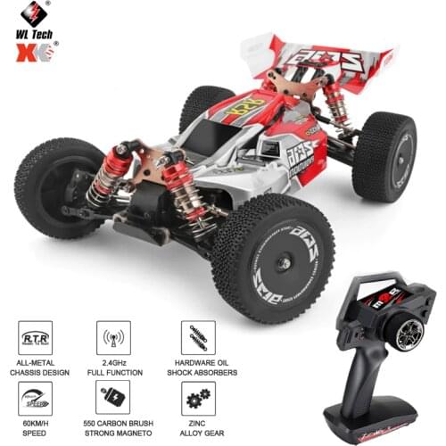 RC Car 144001 1/14 2.4G Racing Remote Control Car Competition 60 km/h Metal Chassis 4WD Electric WLtoys 1:14 RC Formula Car Toys