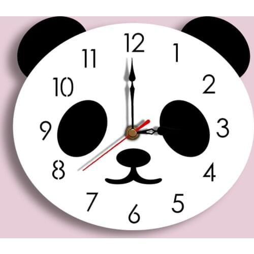 Modern creative cartoon wall clock acrylic clock National Treasure Panda cute minimalist home wall clock childrens room decor