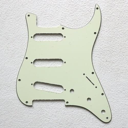 SSS/SSH/HSH/HH 3ply 11 holes US standard Mint Green ST guitar pickguard with full aluminum shield on back
