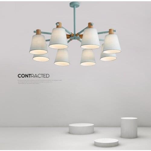 LED Chandeliers For Living Room Bedroom colors lampshade Nordic Style Hanging Lights Para Sala De Jantar Home Lamp