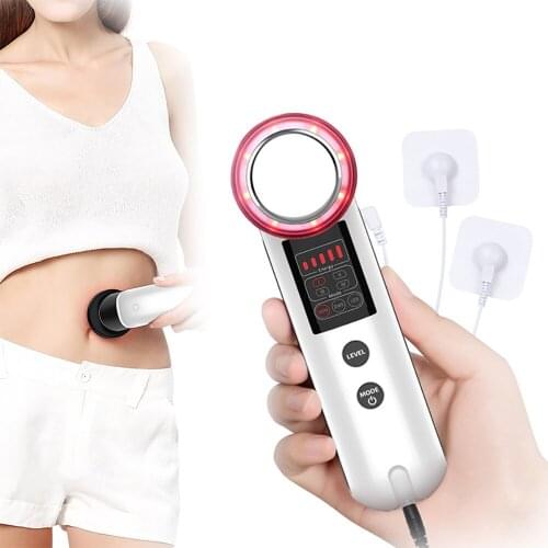 Ultrasonic Body Massager Device 3 in 1 Facial Lifting EMS Infrared Ultrasound Slimming Fat Burner Cavitation Face Beauty Machine