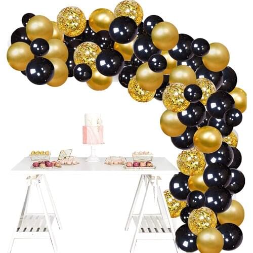 Black Gold Balloons Decorations Party Supplies Wedding Birthday Backdrop Holiday Celebration Graduation Wedding Baby Shower