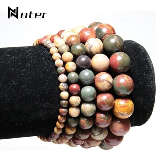 High Quality Picasso Stone Bracelet Femme Men 4/6/8/10/12mm Beaded Braslet Multicolor Ethnic Brazalete Pulseras Gift For Lovers