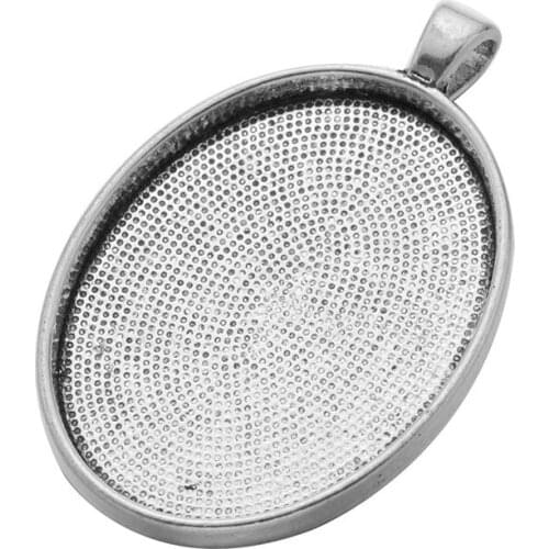 10pcs/lot 30x40mm Pendant Blank Settings Cabochons Bases Bezel Trays Fit Glass Cabochon Cameo DIY Fashion Necklace