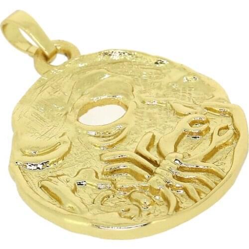18K Brass Real Gold Plated Twelve Constellation Pendant Celestial Pendant DIY Jewelry Bracelet Necklace Charming Pendant