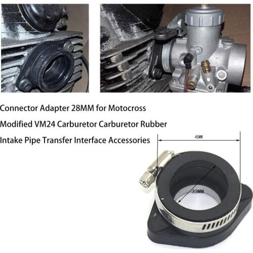 2019 Connector Adapter 28MM For Motocross Modified VM24 Carburetor Carburetor Rubber Intake Pipe Transfer Interface Accessories