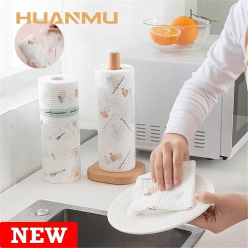 50pc/Set Washable Non-sticky Kitchen Cloth Non-woven Fabric Dish Towels Home Disposable Wipes Absorbent Wipes Kitchen Supplies