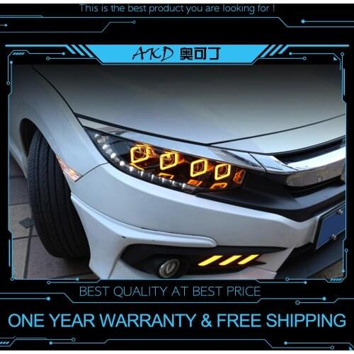 AKD Car Styling Headlights for Honda CIVIC X G10 Bugatti LED Headlight DRL Head Lamp Led Projector Automotive Accessories