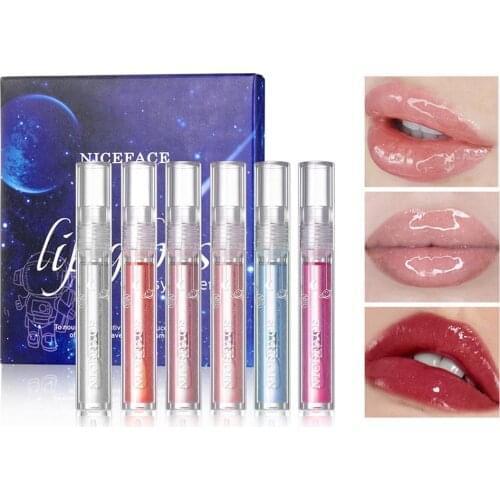 Lipgloss Stay Glossy 6PCS Transparent Moisturize Lip Gloss Base Moisturizing and Nourishing Nourishes and Repairs the Lips