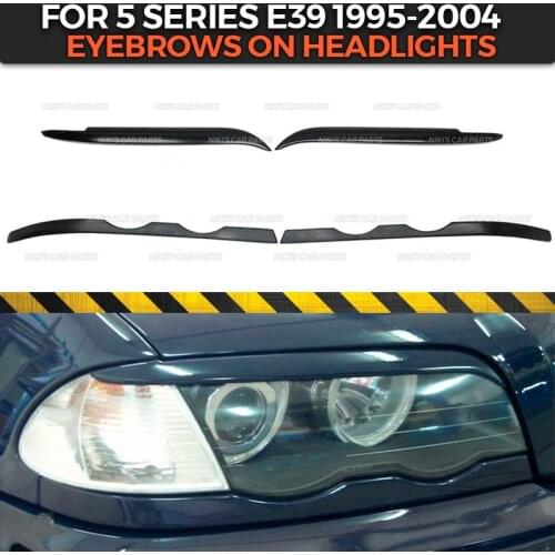 Eyebrows on headlights case for BMW 5 series E39 1995-2004 ABS plastic cilia eyelash molding decoration styling tuning