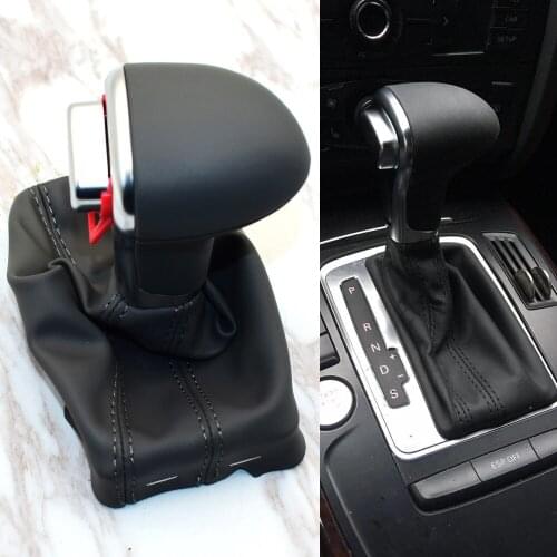 Gear Shift Knob Gaitor Boot Cover Black Leather For Audi A4 A5 Q5 A6 Car Accessories Description: This gear shift knob gaitor