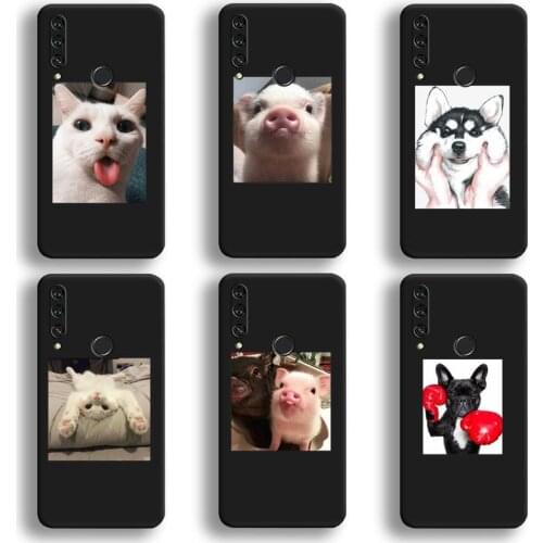 Cute Animal Cat Dog Pig Art Phone Case Huawei Y6P Y8S Y8P Y5II Y5 Y6 2019 P Smart Prime Pro