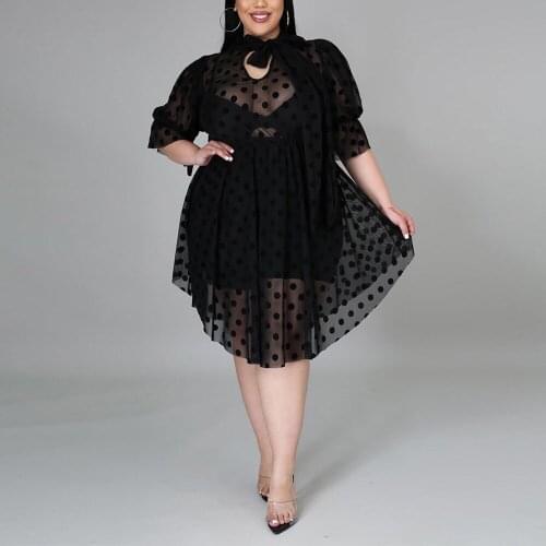 Black Sexy Transparent Dresses for Womens Large 4XL 5XL Asymmetric High Waisted Fashion Elegant Evening Night Club Vestidos Hot