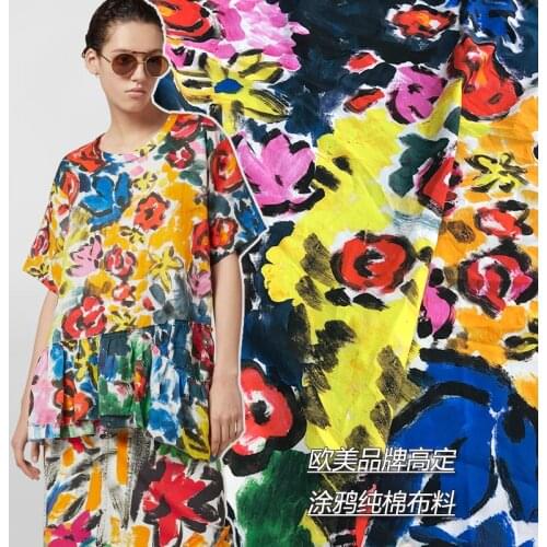 145 cm width cotton fabric cloth per meter material printed dress sewing clothing scarf handmade fabric wholesale cloth