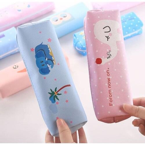 Canvas Pencil Case for Girl Stationery Kawaii Pencil Bag School Office Supplies Students Gifts Pencil Box Cute Pencil Case