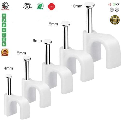 Cable Clips with Steel Nails 4-10mm Cable Management,Cable Coax Cable,Ethernet Cable,TV Wire Cable,Led Starlight, Print Cable