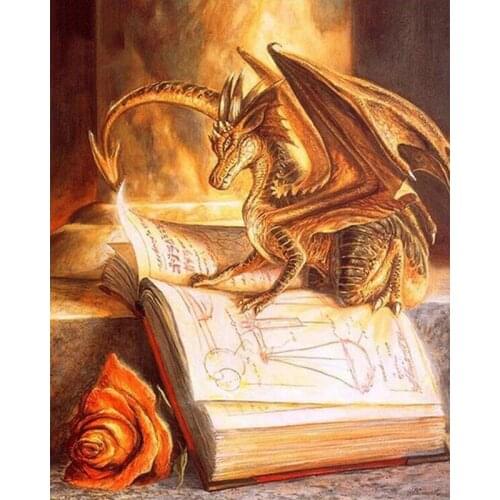 Dragon book rose diamond Embroidery diy diamond painting mosaic diamant painting 3d cross stitch pictures H642