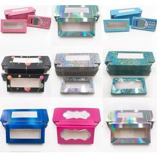 Wholesale Eyelash Packaging Box for 3D 25mm Mink Lashes Custom Logo Empty Paper Lash Box Holography Boxes