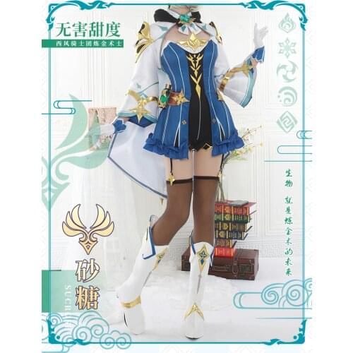Anime Genshin Impact Sucrose Game Suit Lolita Sweet Dress Party Uniform Cosplay Costume Halloween Women Free Shipping 2021 New