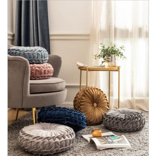 Pure Color Round Cushions Pumpkin-shaped Pillow Living Room With Ring Cushion Sofa Round Pillow Cushion Fit Relax At Home