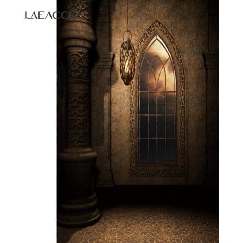 Laeacco Vintage Castle Interior Retro Decor Mural Pillar Photocall Backgrounds Baby Customized Portrait Photography Backdrops