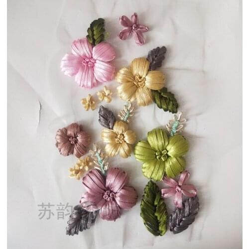 Fashion Flower Sequins beaded Sweater cloth Embroidery patch Applique Handmade 3D patch for T-shirt dress DIY hat JAENS