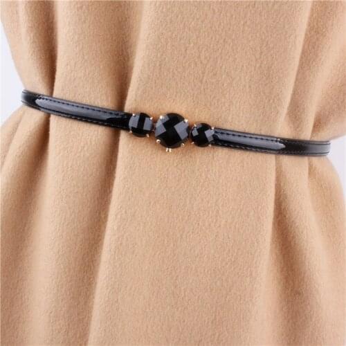 Fashion Adjustable Leather Belts For Women Rhinestone Korean Girdle Female Ladies Waistband Straps