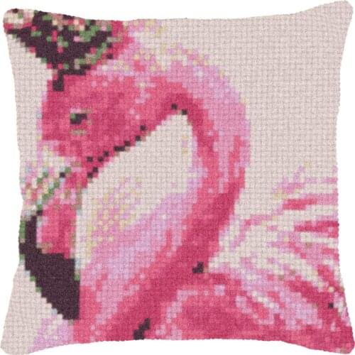 Latch Hook Cushion Kit Pillow Mat DIY Crafts Flamingo Pattern Cross Stitch Needlework set Crocheting Cushion embroidery pillow