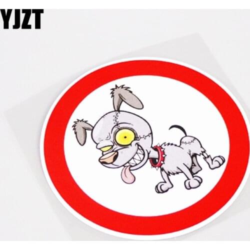 YJZT 11.3CM*11.3CM Animal Zombie DOG Warning Mark Car Sticker Decal PVC Car Styling 13-0976