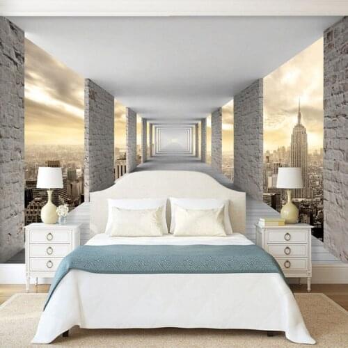 Bacal Modern Simple Mural Wallpaper 3D Stereo Geometry City Building Photo Wall Paper Personality Creative Room Bedroom Fresco