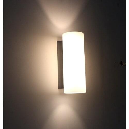 Wall Lamps Modern Simple Bedroom Bedside Lamps 2PCS*E14 Holder Stair Corridor Light Aluminum Lamp Body Glass Lampshade WF1012