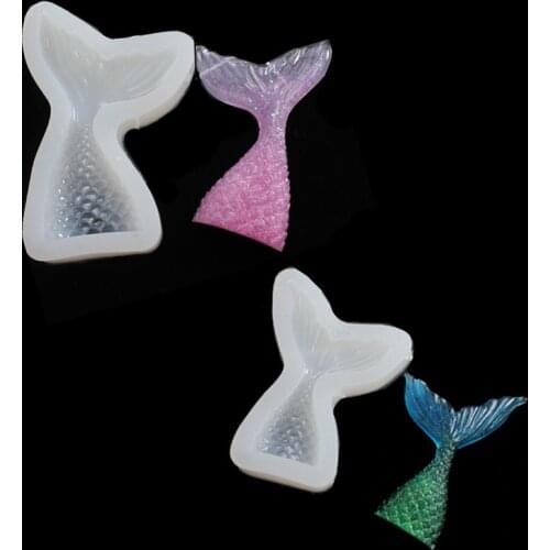 New Mermaid Fishtail Epoxy UV Silicone Mould Mobile Phone Accessories Pendant Decorations All Mirrors Uncoated
