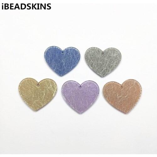New arrival! 34x40mm 100pcs Acrylic Heart-Shape charm/Connectors for Necklace,Earrings parts,Accessories,hand Made Jewelry DIY