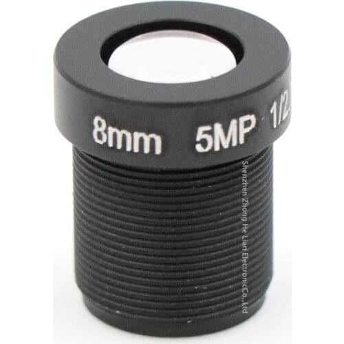 8mm Lens 5.0 MegaPixel Wide-angle 39 Degree MTV M12 x 0.5 Mount Infrared Night Vision Lens For CCTV Security Camera