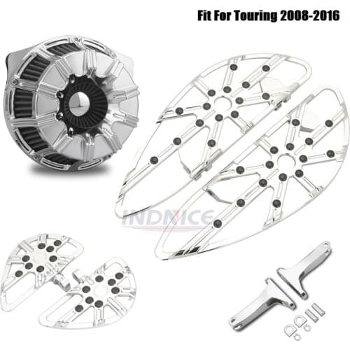 "Front Gauge Driver Passenger Floorboards Air Filter with Accessories Fit For harley Touring street glide tri glide 2008-2016 "