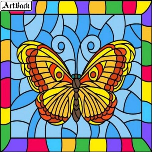 ARTBACK 5d Butterfly Diamond Painting Full Square 3d Diamond Mosaic Color Icon Diamond Embroidery Crafts 50x50cm
