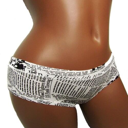 Everyday Panties Women Underwear Female Bamboo Briefs Black White News Paper Specail Ladies Soft Modal Kinckers