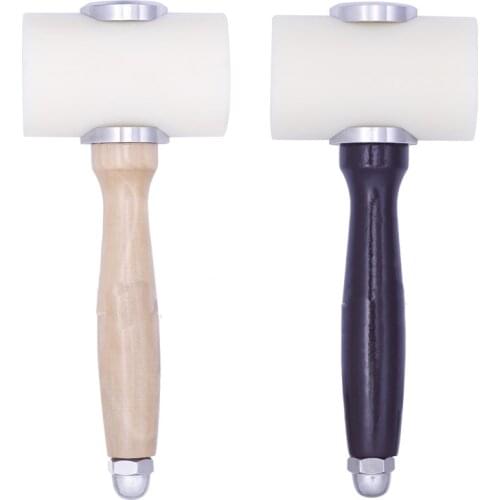 Leather Carving Hammer Printing Tool DIY Craft Cowhide Punch Cutting Nylon Hammer Tool with Wood Handle