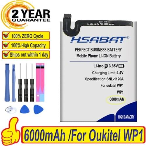 Top Brand 100% New 6000mAh Battery for Oukitel WP1 Batteries + free tools